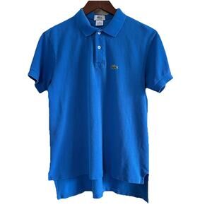 Vtg Izod Lacoste Men’s Medium 1/2 Patron Blue Short Sleeve Polo Shirt USA Made